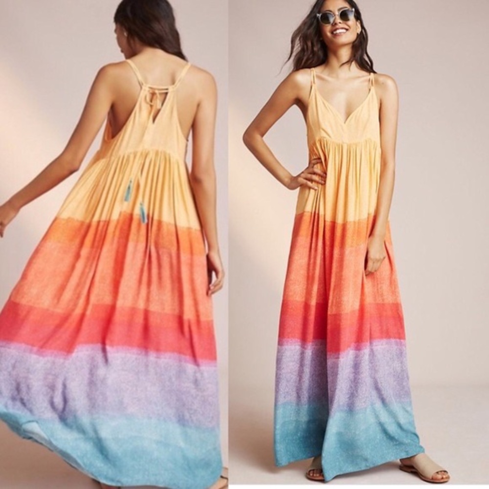 Anthropologie Carla Weeks Setting Sun Maxi Dress
